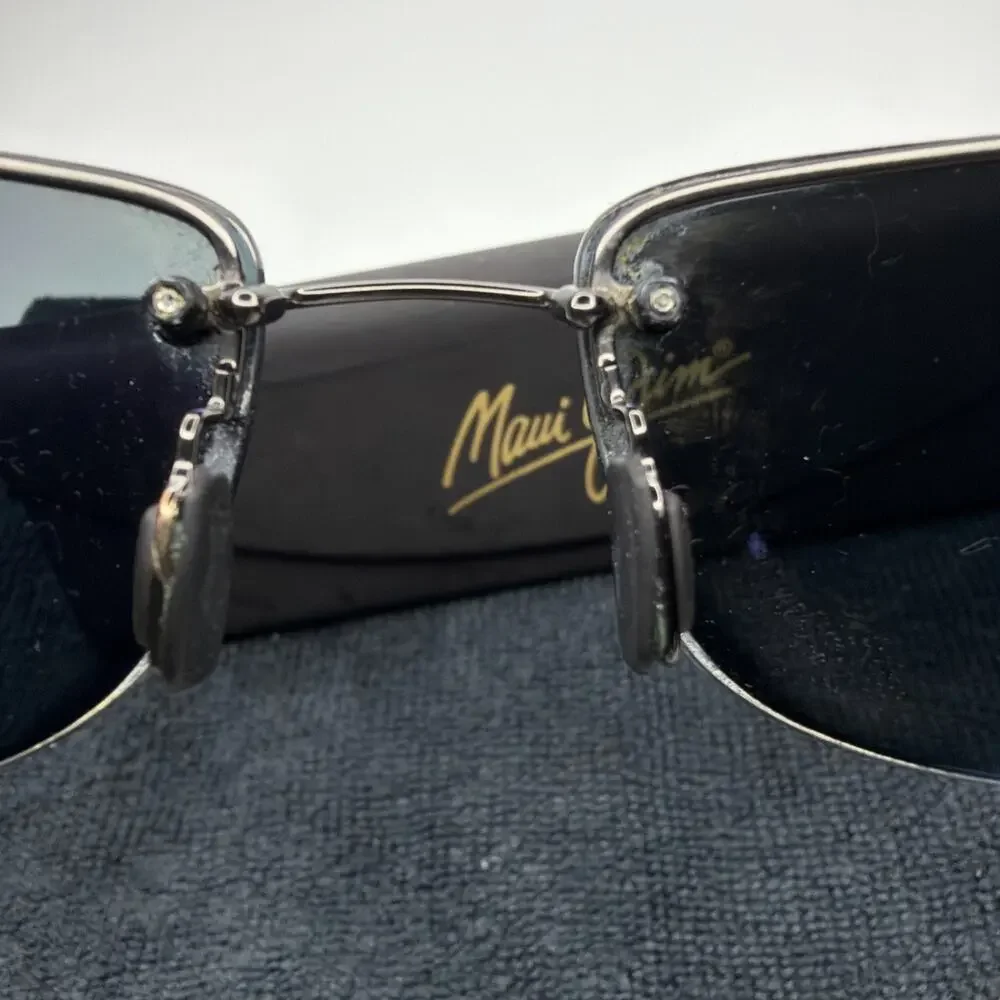 MAUI JIM Sunglasses MJ-352-02 Pali Black Flexon Polarized Half Rim Case Unisex